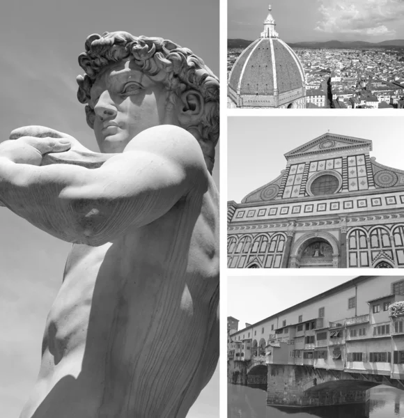 Collage of landmarks, Firenze, Toscana, Italia — Foto Stock