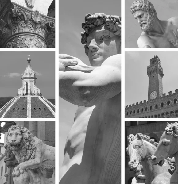 ランドマーク、フィレンツェ、トスカーナ、イタリアのコラージュ — ストック写真