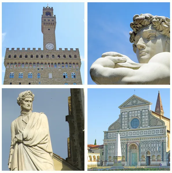 Collage of landmarks, Firenze, Toscana, Italia — Foto Stock