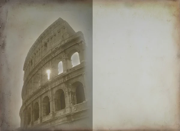 Старая бумага с видом на Рим — стоковое фото