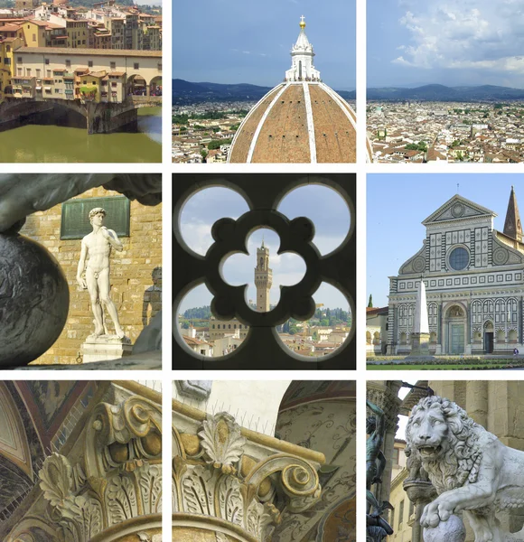 Collage de monuments, Florence, Toscane, Italie — Photo