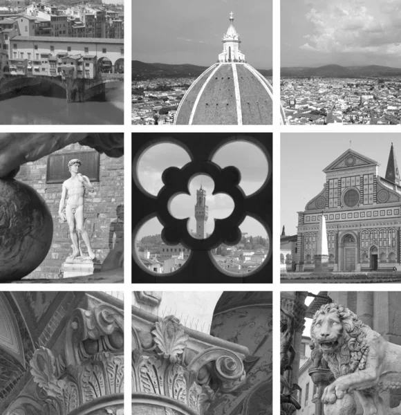 Collage de monuments, Florence, Toscane, Italie — Photo