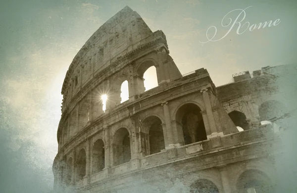 Стара папір з видом на Рим — стокове фото