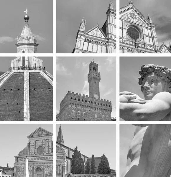 Kolaż z zabytków, Florencja, Toskania, Włochy — Zdjęcie stockowe