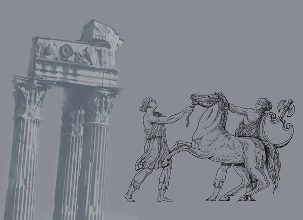 A régi görög témát illusztráció — Stock Fotó