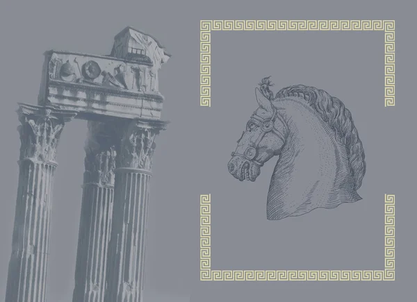 Vecchio tema greco illustrazione — Foto Stock
