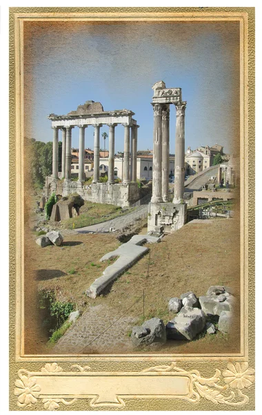 Roma manzaralı eski kartpostal — Stok fotoğraf