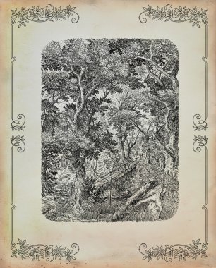 eski köy illüstrasyon