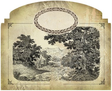 eski köy illüstrasyon