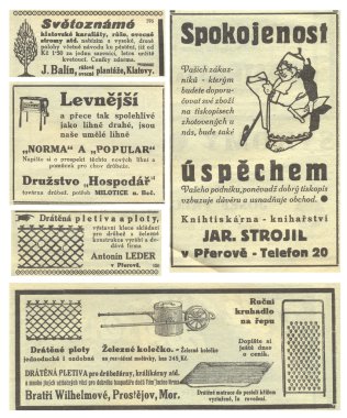 reklam, 1935, czeh Cumhuriyet Gazetesi sayfası