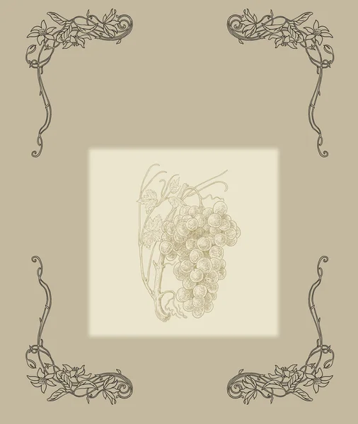 手工绘制的标签的葡萄园 — 图库照片