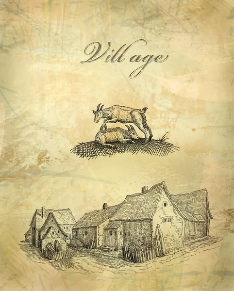 Illustrazione villaggio — Foto Stock