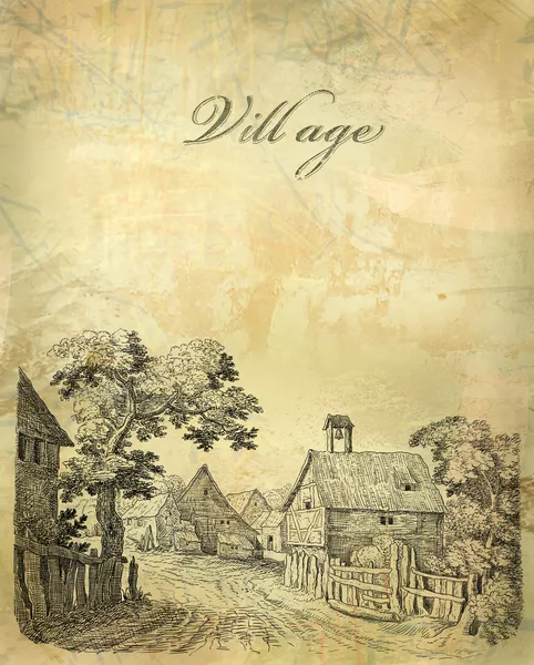 Village illustration — Stock Photo, Image