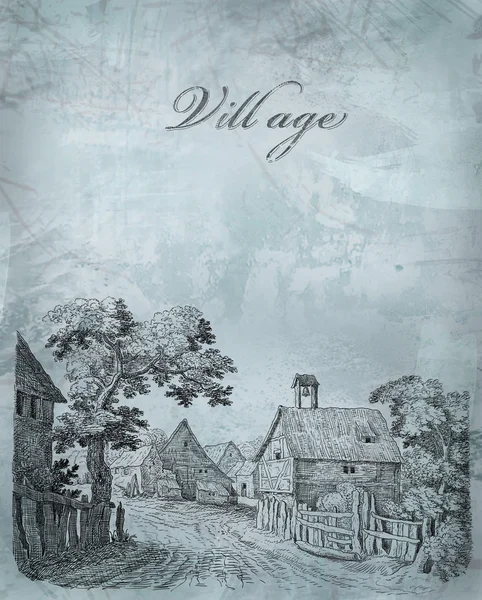 Village illustration — Stock Photo, Image