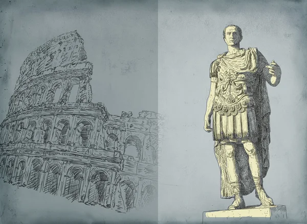 罗马皇帝奥古斯都凯撒雕像。罗马 — 图库照片