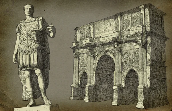 ローマ皇帝アウグストゥスのシーザーの像。ローマ — Stock fotografie