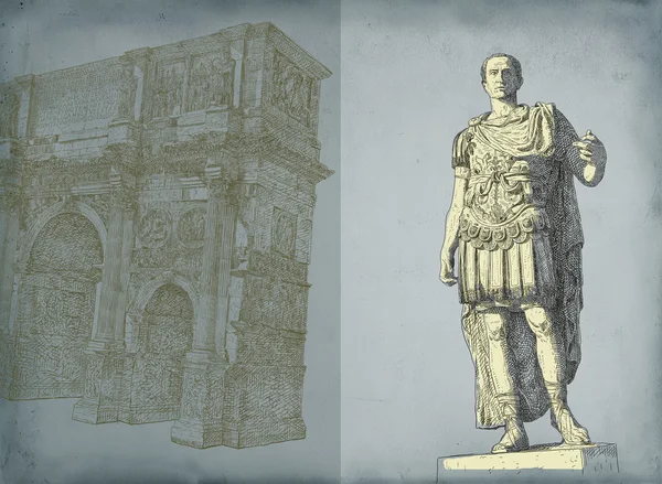 Roma İmparatoru augustus Sezar'ın heykeli. Roma — Stok fotoğraf