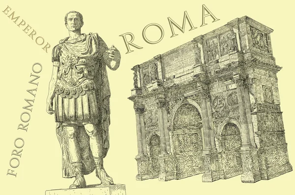 ローマ皇帝アウグストゥスのシーザーの像。ローマ — Stock fotografie