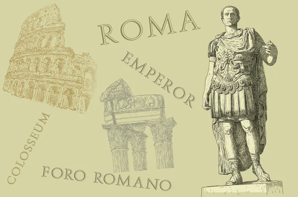 Romersk kejser Augustus Cæsar statue. Rom - Stock-foto