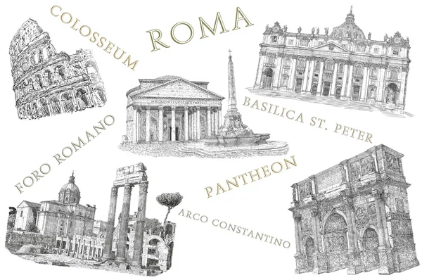 Roma vista illustrazione — Foto Stock