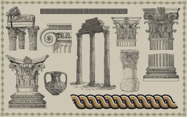 Old greek column clipart