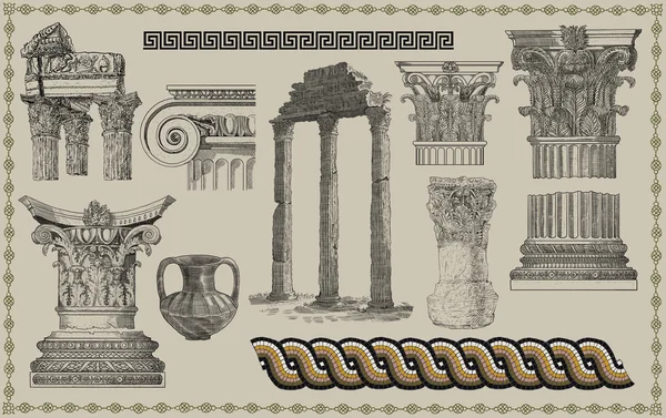 古老的希腊列 — 图库照片