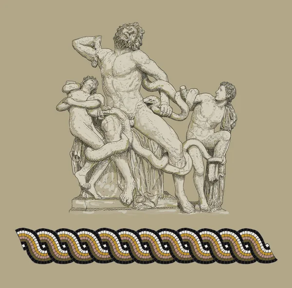 Αντίκες άγαλμα - εικονογράφηση του Λαοκόοντα που βρίσκονται — Φωτογραφία Αρχείου