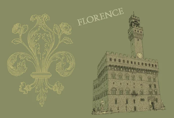 Firenze vista illustrazione — Foto Stock