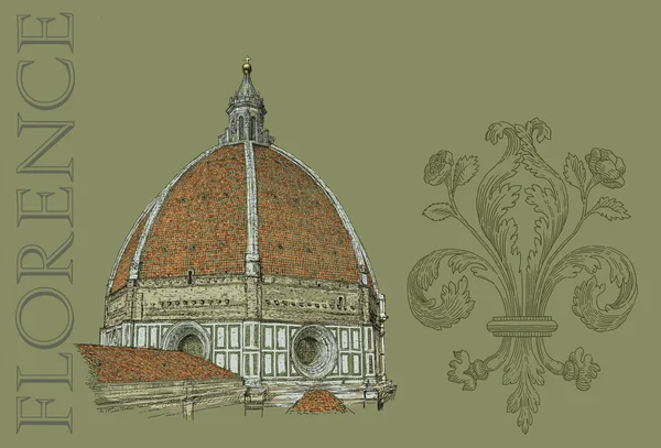 Florenz Ansicht Illustration — Stockfoto