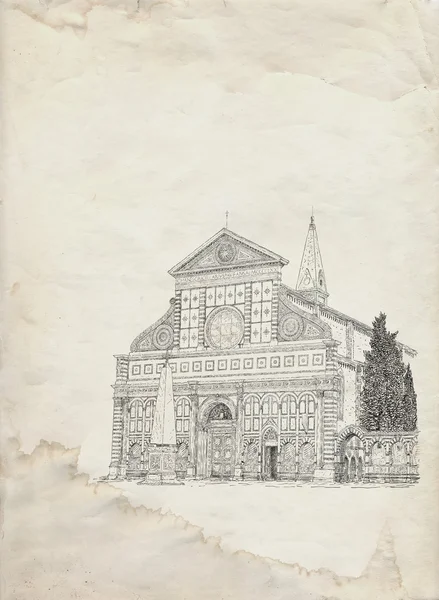 Firenze vista illustrazione — Foto Stock