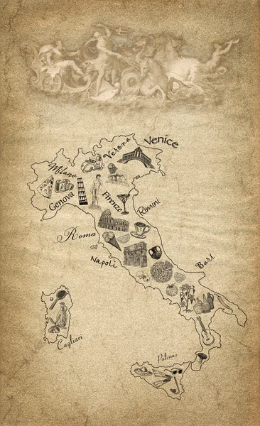 Carte de l'Italie — Photo