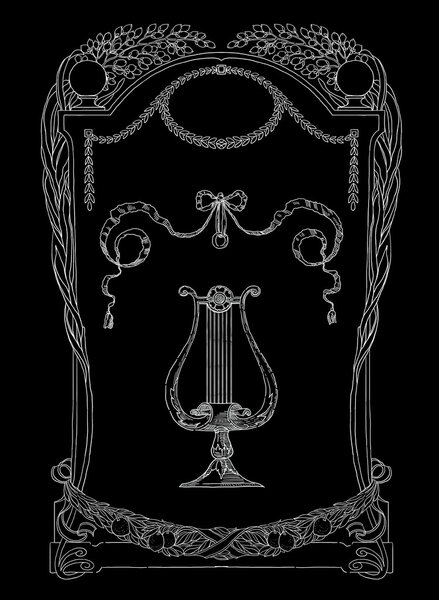 Silhouette lyre illustration
