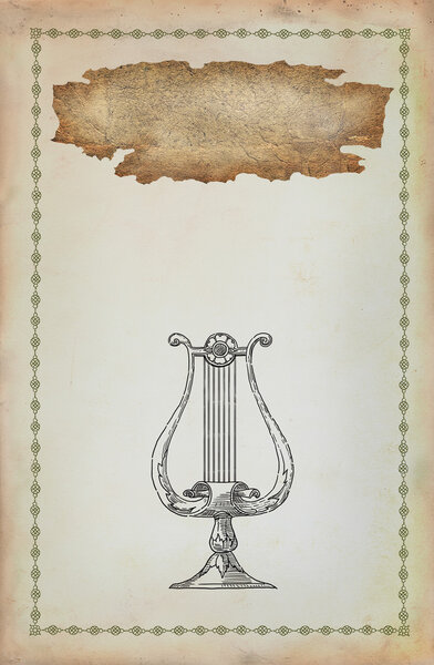 Silhouette lyre illustration