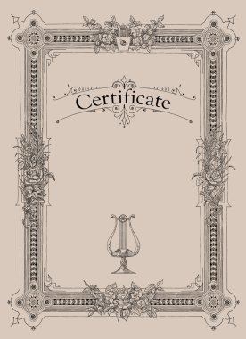 Sertifika, diploma tamamlanma (tasarım şablonu)