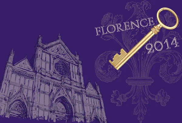 Florenz Ansicht Illustration — Stockfoto