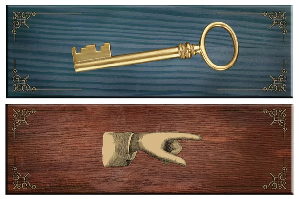 Chiave dorata antica — Foto Stock