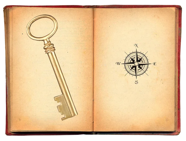 Antique golden key — Stock Photo, Image