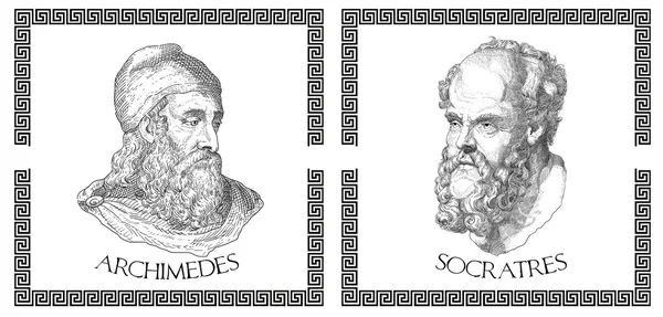 Ancient greek scientists, philosophers — Stock Photo, Image