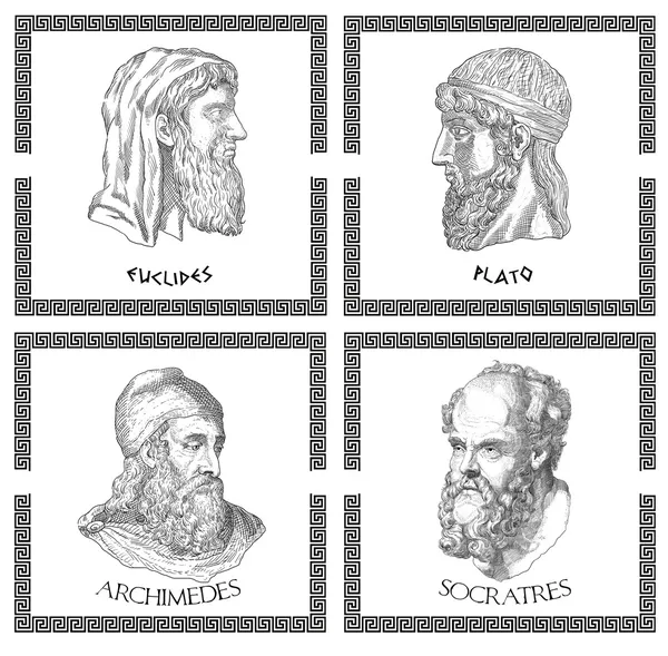 प्राचीन ग्रीक वैज्ञानिकों, दार्शनिकों स्टॉक तस्वीर