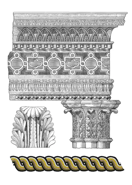 Stare kolumny szczegółów — Zdjęcie stockowe