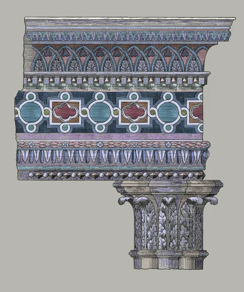Altes Säulendetail — Stockfoto