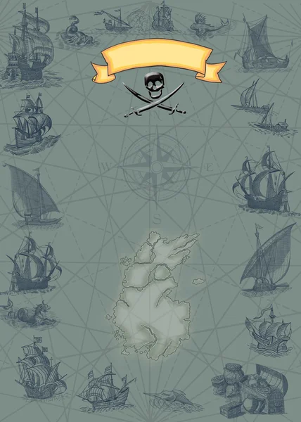 Carte des pirates — Photo