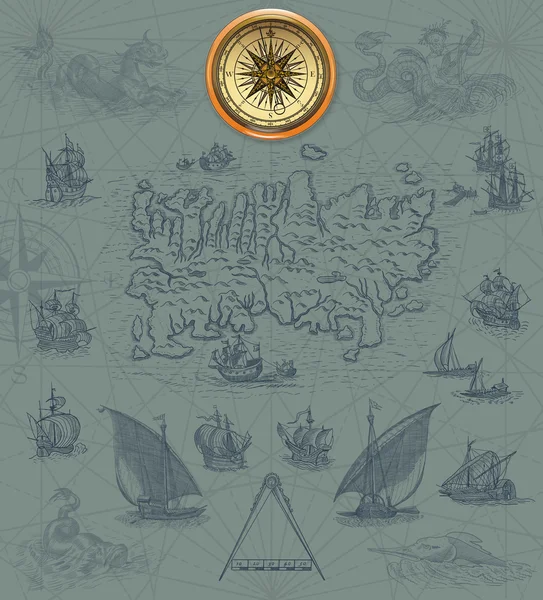 Pirátská mapa — Stock fotografie