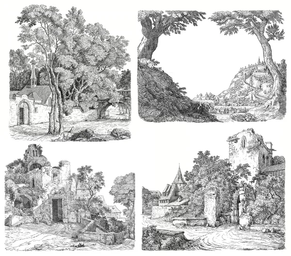 Wieś ilustracja — Zdjęcie stockowe