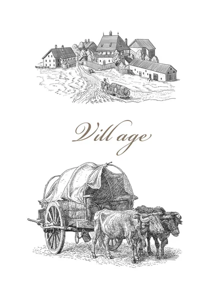 Village illustration — Stock Photo, Image