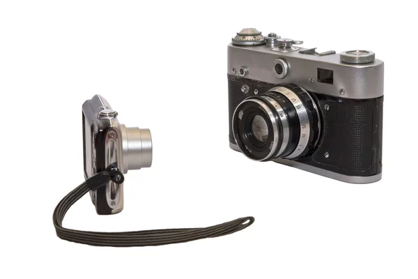 Two cameras of different generations — Stock Photo, Image