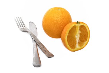 naranja sobre fondo aislado