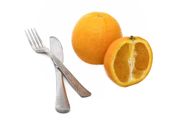 Naranja en el fondo aislado —  Fotos de Stock