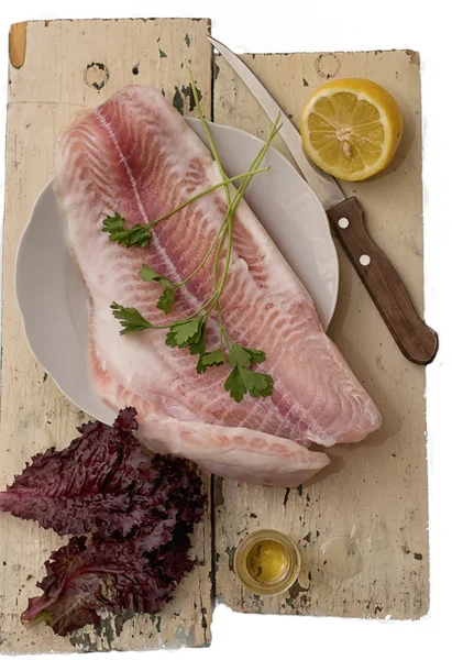 Przygotowanie dania z ryb — Zdjęcie stockowe