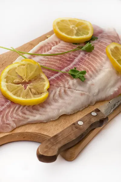 Preparation of dish from fish — Stock Photo, Image